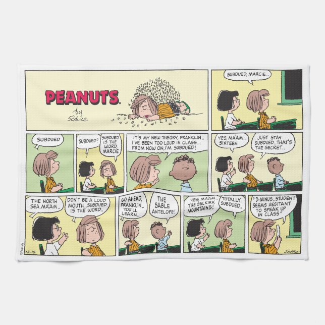 Franklin, Peppermint Patty & Marcie | Math Class Tea Towel (Horizontal)