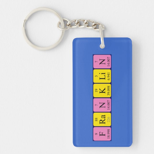 Franklin periodic table name keyring (Front)