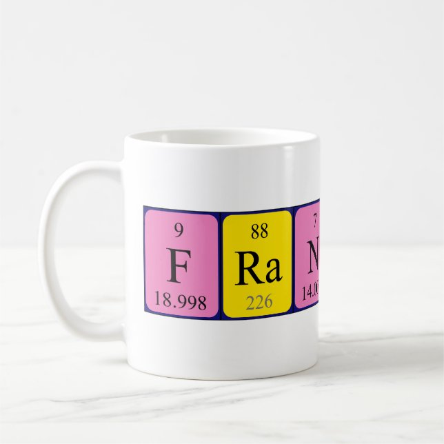Franklin periodic table name mug (Left)