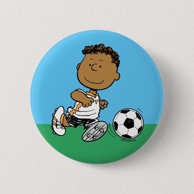 Franklin Playing Soccer 6 Cm Round Badge (Front)