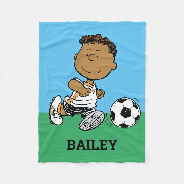 Franklin Playing Soccer Fleece Blanket (Front)