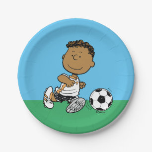Franklin Playing Soccer Paper Plate