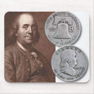 Franklin Portrait with Half Dollars Mouse Pad