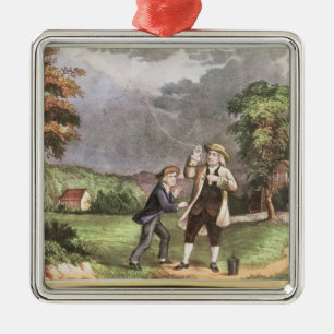 Franklin's experiment in electricity metal ornament