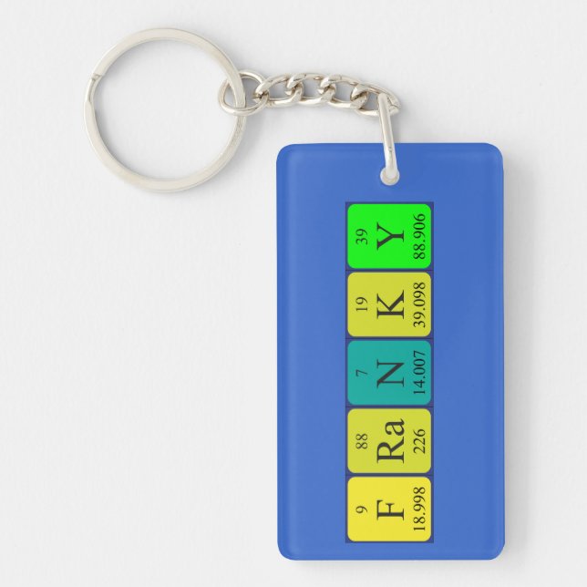 Franky periodic table name keyring (Front)