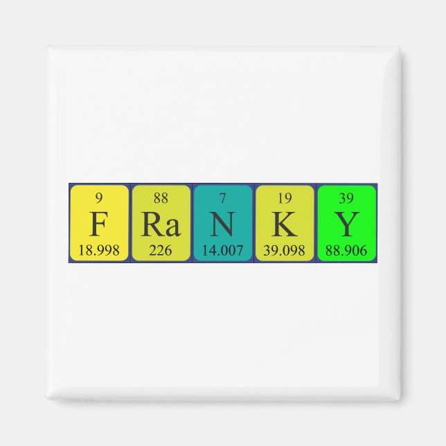 Franky periodic table name magnet (Front)