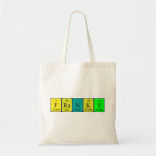 Franky periodic table name tote bag