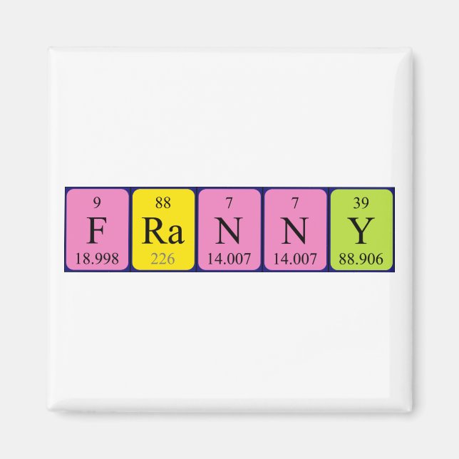 Franny periodic table name magnet (Front)