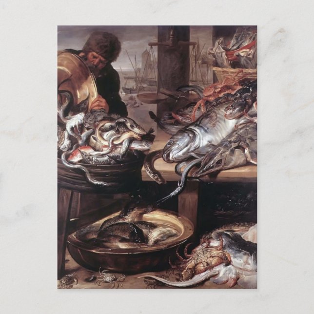 Frans Snyders- The Fishmonger Postcard (Front)