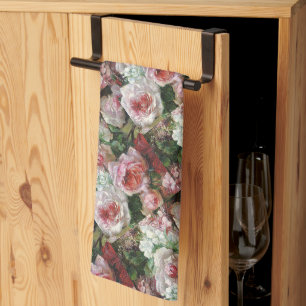 Frans Verhas Vintage Bouquet of Roses Tea Towel