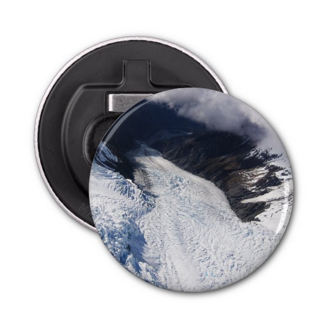 Franz Josef Glacier Aerial View, New Zealand Bottle Opener (Front)