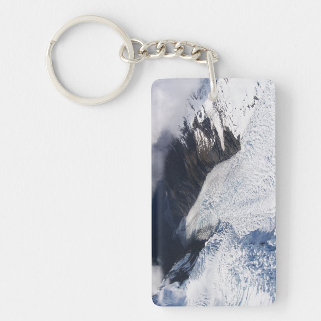 Franz Josef Glacier Aerial View, New Zealand Key Ring (Front)