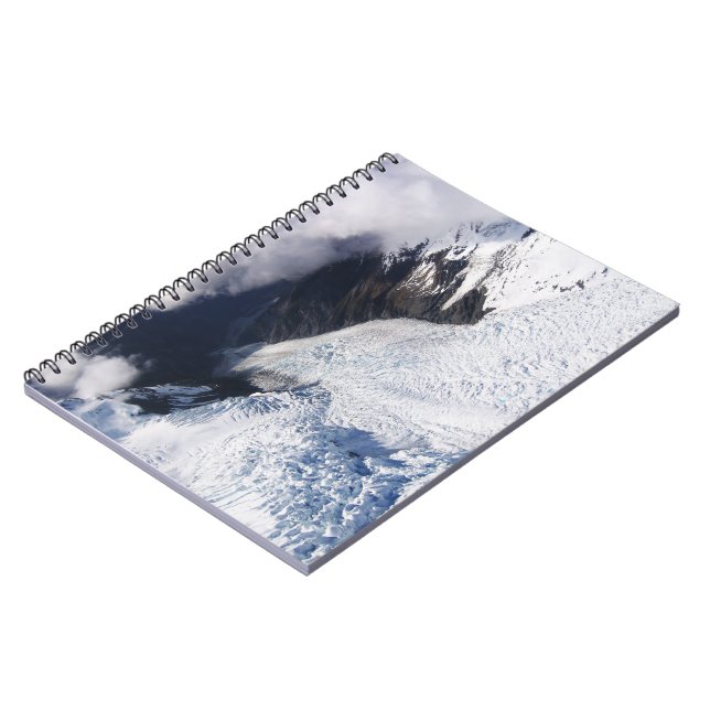 Franz Josef Glacier Aerial View, New Zealand Notebook (Left Side)