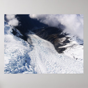 Franz Josef Glacier Aerial View, New Zealand Poster