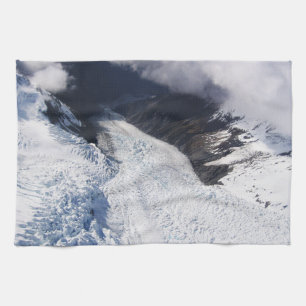 Franz Josef Glacier Aerial View, New Zealand Tea Towel