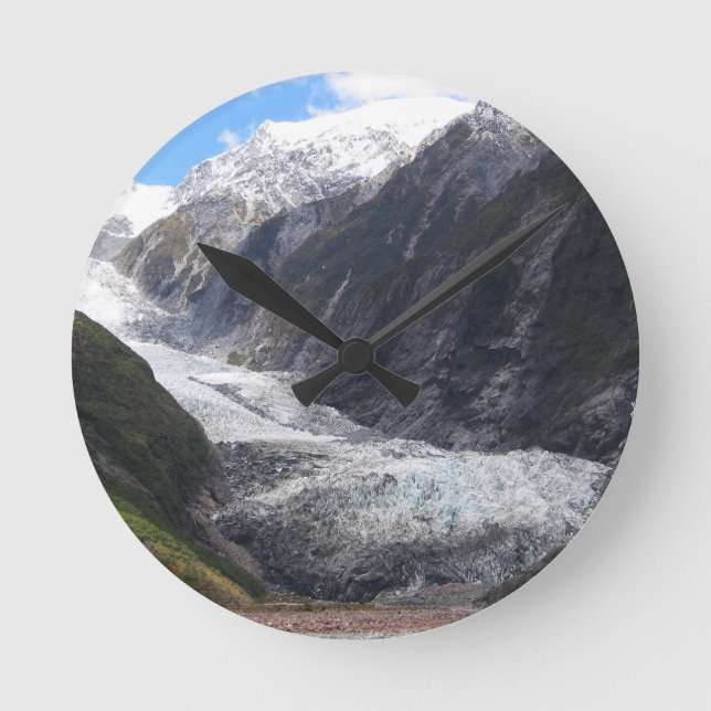 Franz Josef Glacier, New Zealand Round Clock (Front)