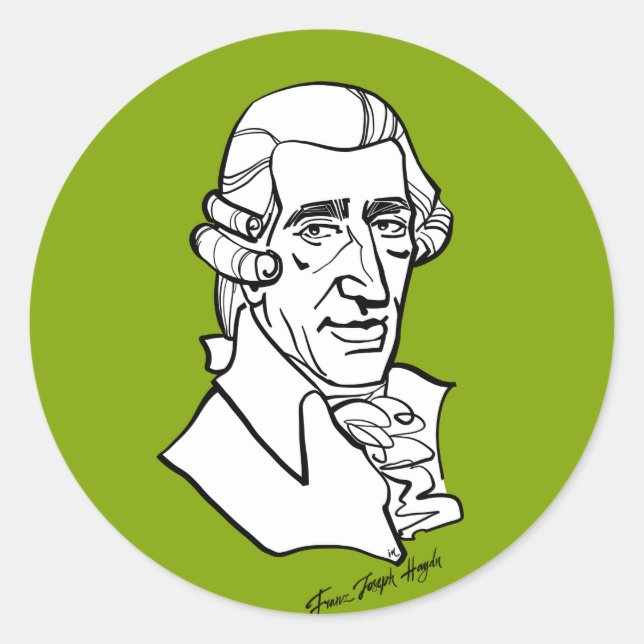 Franz Joseph Haydn Classic Round Sticker (Front)