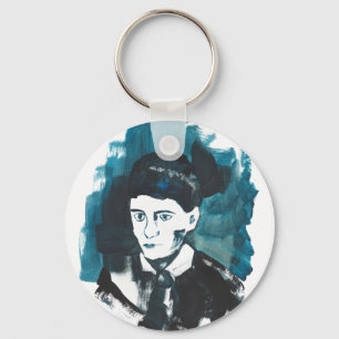 Franz Kafka Portrait with custom text   Booklovers Key Ring
