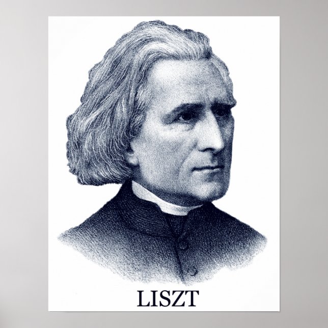 Franz Liszt, blue Poster (Front)