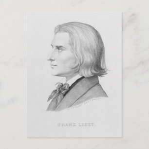 Franz Liszt, engraved by Gonzenbach Postcard