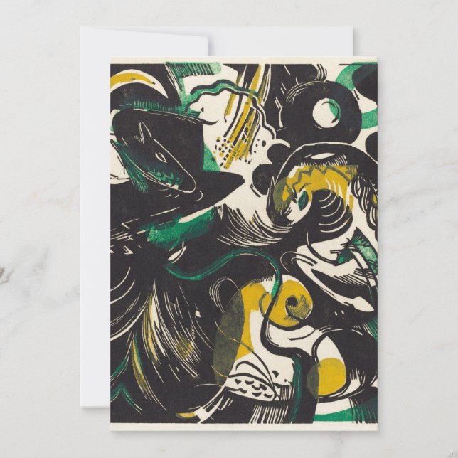 Franz Marc Abstract Genesis II Expressionism Art Holiday Card (Front)