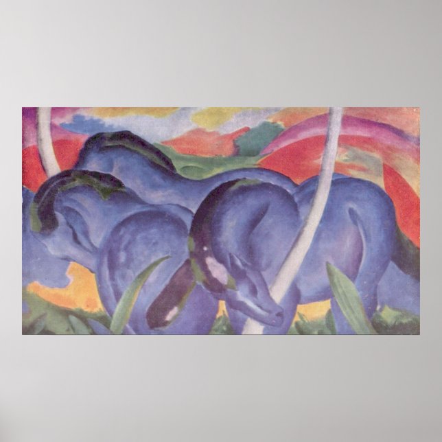 Franz Marc - Big Blue Horse 1911 Canvas Equine Poster (Front)