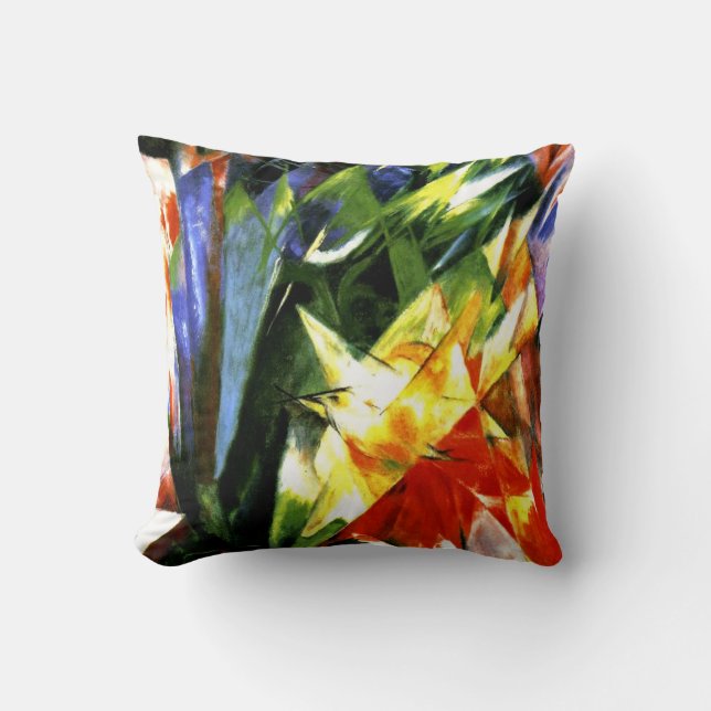 Franz Marc: Birds - Cubism art by Franz Marc Cushion (Front)