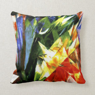 Franz Marc: Birds - Cubism art by Franz Marc Cushion