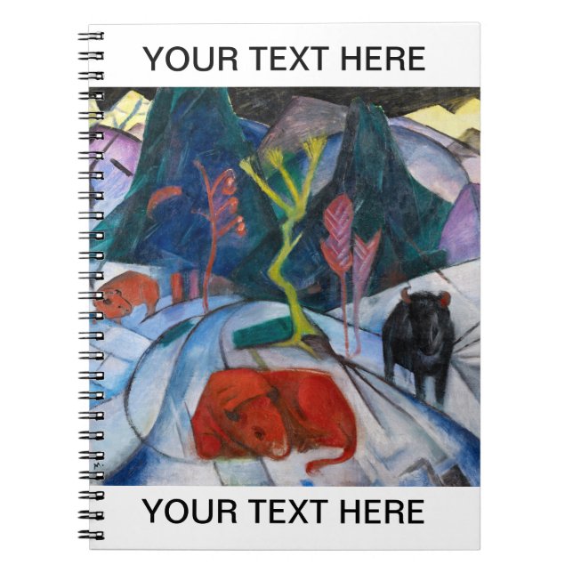 Franz Marc Bison in Winter Personalised Notebook (Front)