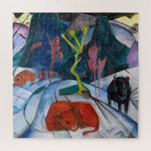 Franz Marc Bison in Winter (red bison) Jigsaw Puzzle