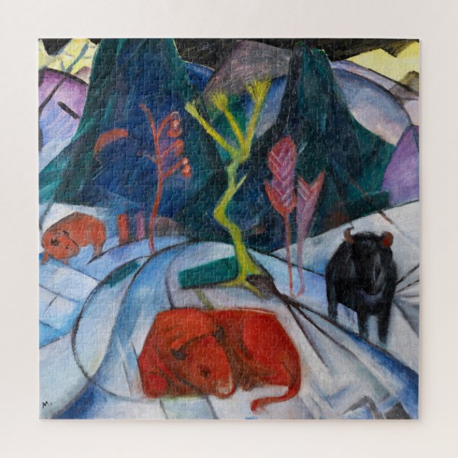 Franz Marc Bison in Winter (red bison) Jigsaw Puzzle (Vertical)