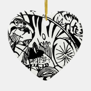 Franz Marc - Black and White Tiger - Abstract Art Ceramic Ornament