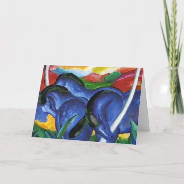 Franz Marc Blue Horses Greeting Card (Front)
