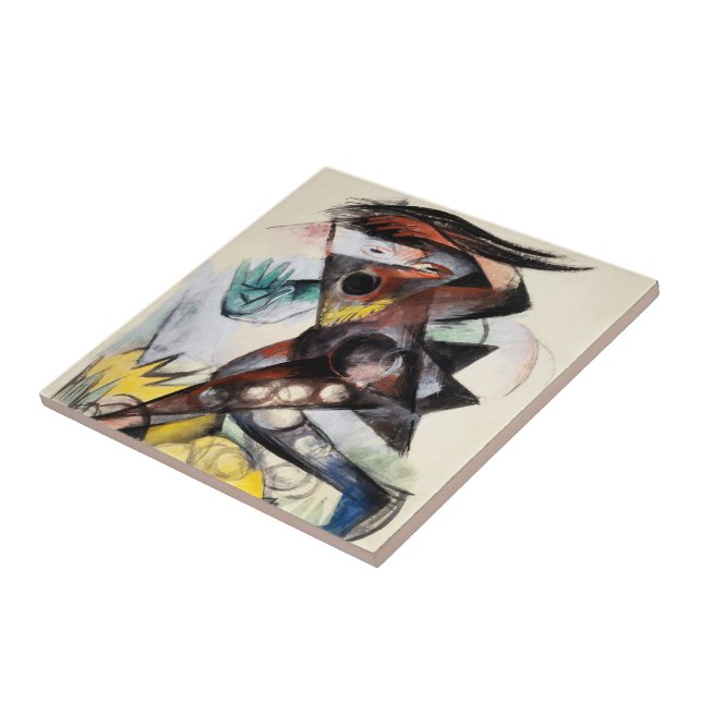 Franz Marc Caliban  Famous Painting Ceramic Tile (Side)