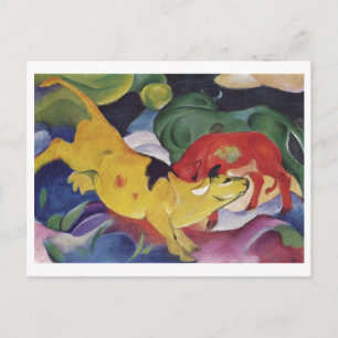 Franz Marc - Cows Red Green Yellow 1912 Cow Canvas Postcard