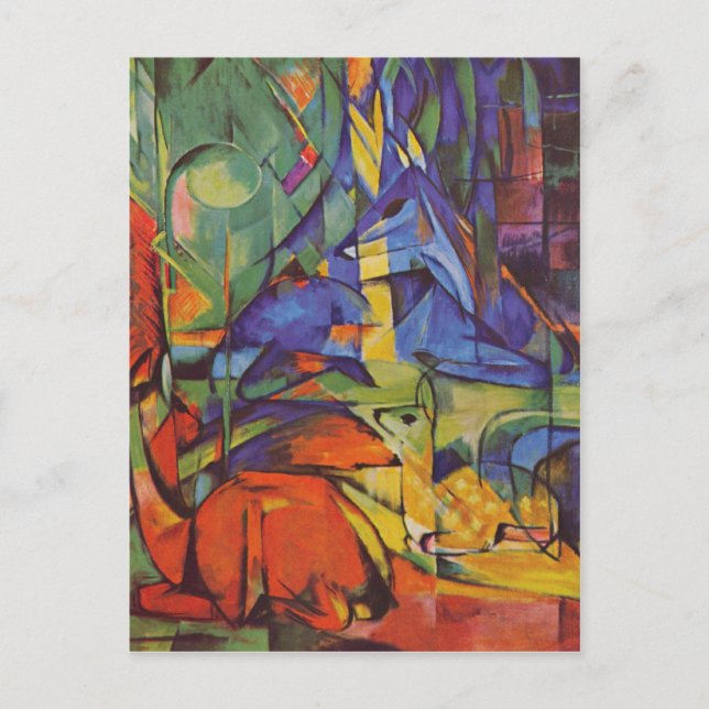 Franz Marc - Deer in Forest Postcard (Front)