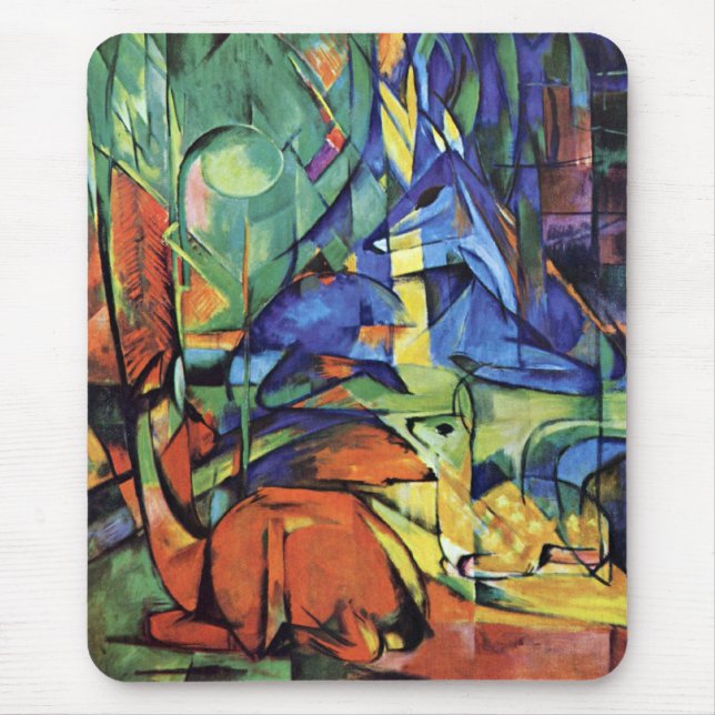 Franz Marc - Deer in the forest (II) Mouse Pad (Front)