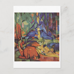 Franz Marc - Deer in Woods II 1913-14 Moon Fawn Postcard