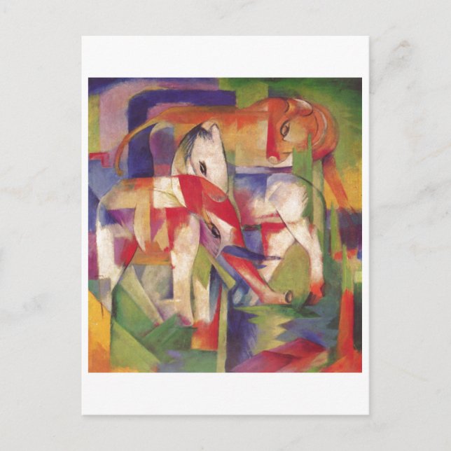Franz Marc - Elephant Horse Cattle Winter 1913-14 Postcard (Front)
