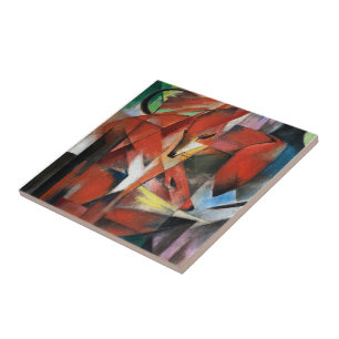 Franz Marc Famous Painting The Foxes (1913) Ceramic Tile