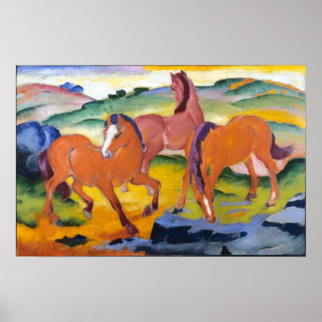 Franz Marc Grazing Horses Poster (Front)