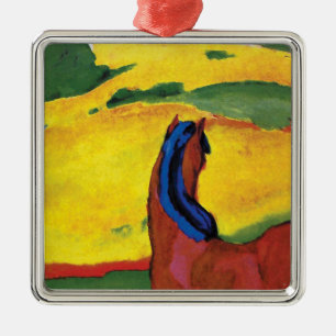 Franz Marc - Horse In A Landscape Painting Metal Tree Decoration