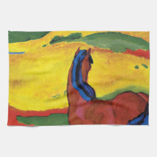 Franz Marc - Horse In A Landscape Painting Tea Towel