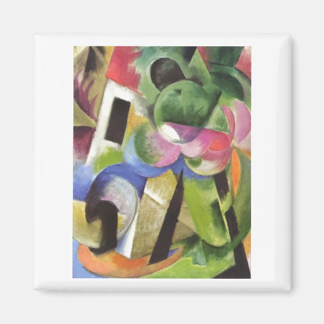 Franz Marc - House w/ Trees Small Composition 1914 Magnet (Front)