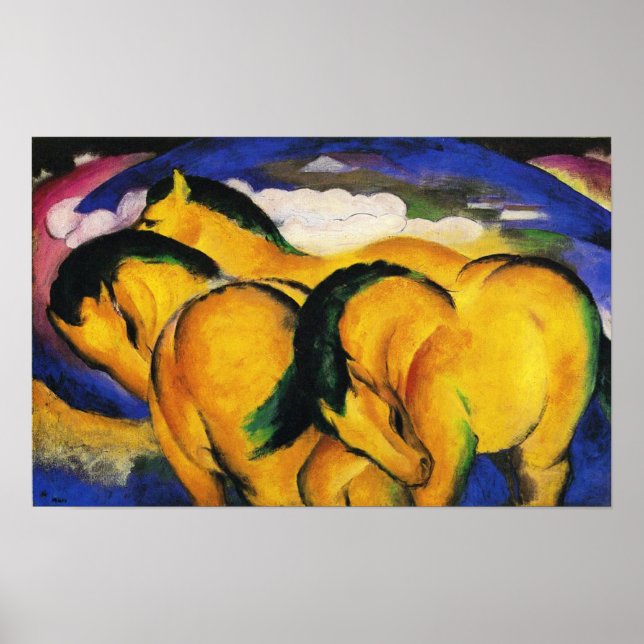 Franz Marc Little Yellow Horses Poster (Front)