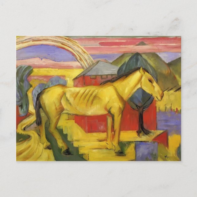 Franz Marc- Long Yellow Horse Postcard (Front)