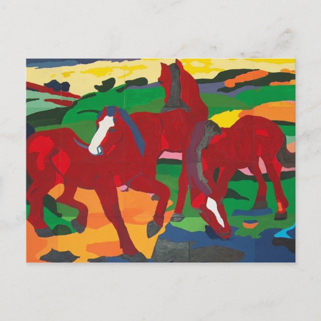 Franz Marc - Red Horses Postcard (Front)