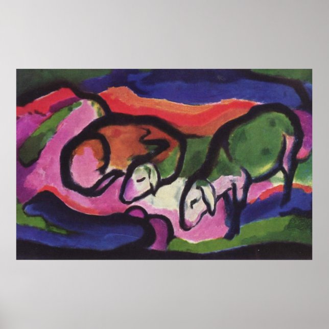 Franz Marc - Sheep 1912 Canvas Ewe Ram Wool Easter Poster (Front)