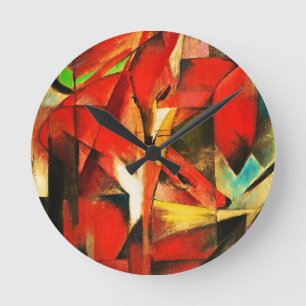 Franz Marc The Foxes Red Fox German Expressionism Round Clock