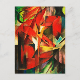 Franz Marc The Foxes Red Fox Modern Art Painting Postcard